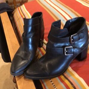6.5 Franco Sarto Black Buckle Boots